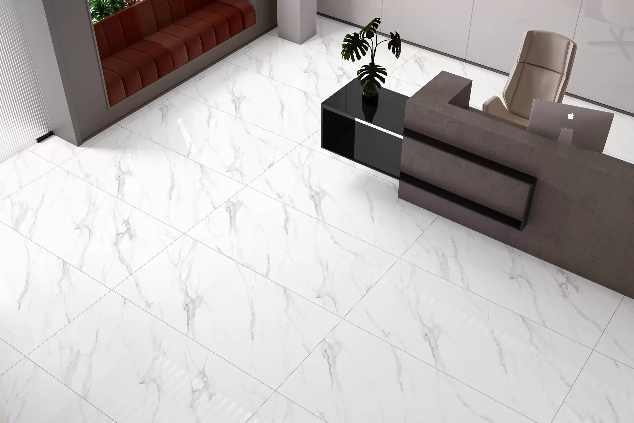 GẠCH KHỔ LỚN ĐÁ MARBLE TRẮNG VÂN XÁM 81602-SATVARIO GREY (800x1600mm)