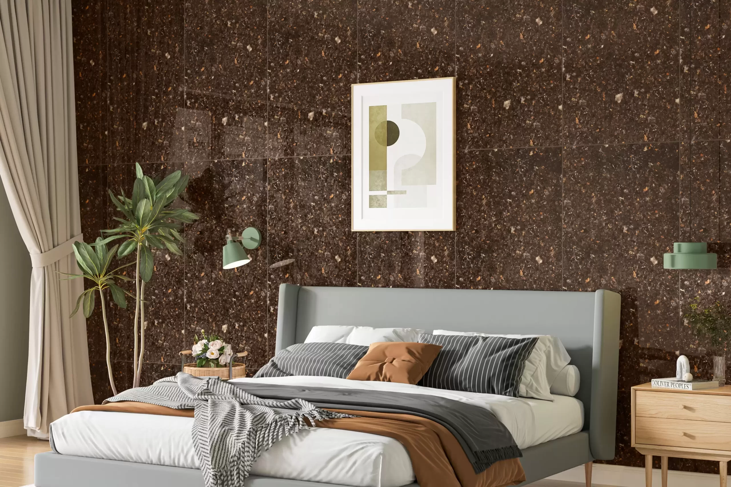 (600x1200mm) GẠCH KHỔ LỚN NÂU BALTIC – GRANITE HẠT CỔ ĐIỂN MEN BÓNG ĐẬM 61205 – BALTIC BROWN